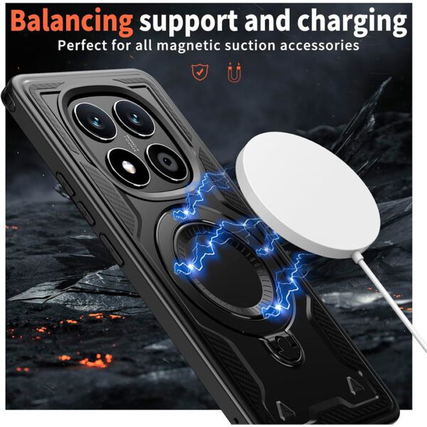 Redmi Note 14 Pro Plus - Protector fuerte con soporte de anillo giratorio, serie Perrón - Imagen 2