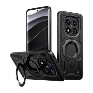 Redmi Note 14 Pro Plus - Protector fuerte con soporte de anillo giratorio, serie Perrón