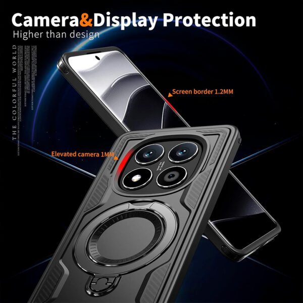 Redmi Note 14 Pro Plus - Protector fuerte con soporte de anillo giratorio, serie Perrón - Imagen 5