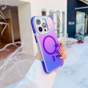 iPhone 16 Pro Max - Protector con soporte para cámara, con magsafe y colores degradados, serie reflex
