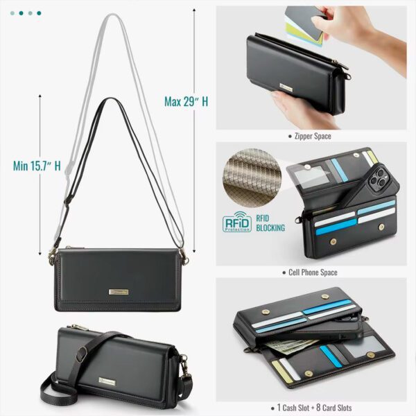 Caseme - Bolso pequeño universal de cuero para teléfono, estuche monedero y tarjetero - Imagen 11