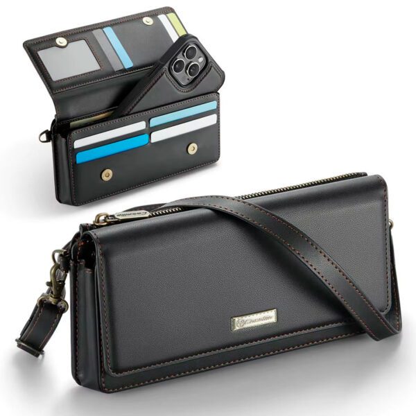 Caseme - Bolso pequeño universal de cuero para teléfono, estuche monedero y tarjetero - Imagen 3