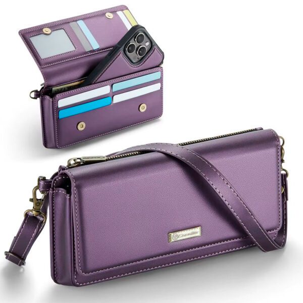 Caseme - Bolso pequeño universal de cuero para teléfono, estuche monedero y tarjetero - Imagen 2