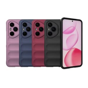 Honor 400 Pro - Protector de goma suave textura antideslizante, aprueba de golpes serie maverick
