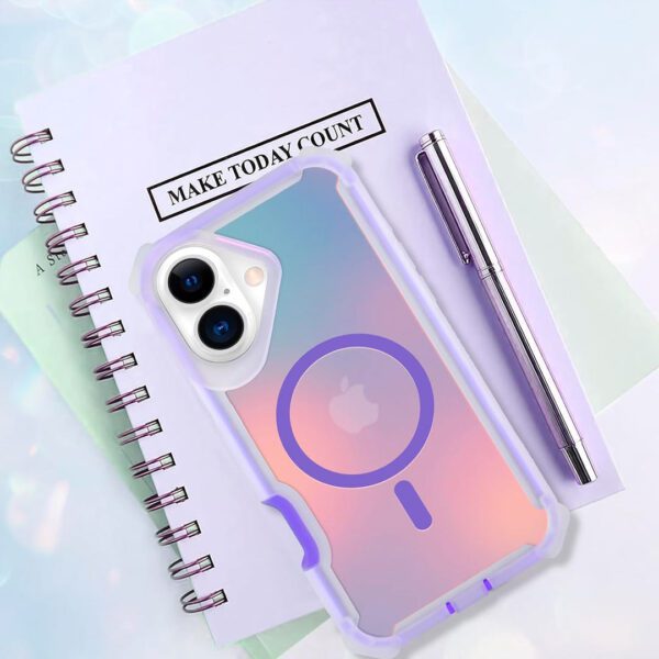 iPhone 16 - Protector con parte trasera iridiscente, protección de cristal y esquinas de alta resistencia para niñas y mujeres - Imagen 7