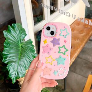 iPhone 12 & 11 - Protector de silicona suave, con diseño de estrellas 3D, serie popstart
