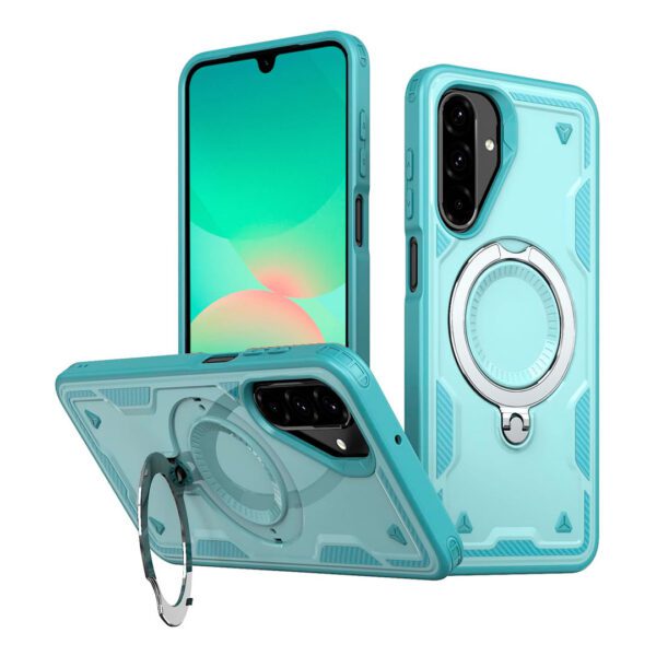 Samsung Galaxy A26 - Protector fuerte con soporte de anillo giratorio, serie Perrón - Imagen 2