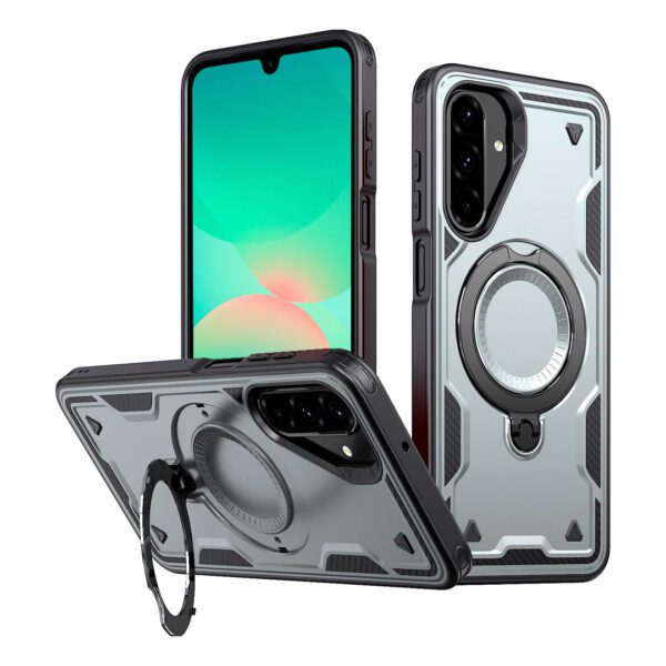Samsung Galaxy A26 - Protector fuerte con soporte de anillo giratorio, serie Perrón - Imagen 6