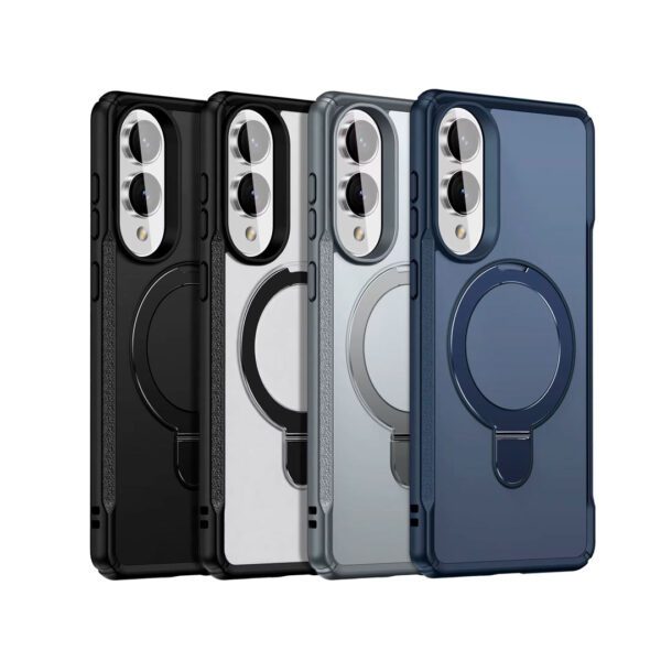 Samsung S25 Edge - Protector magnético, con soporte de anillo, serie Roble