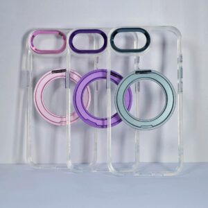 iPhone 16E - Protector transparente con soporte magsafe 360, serie Cristino