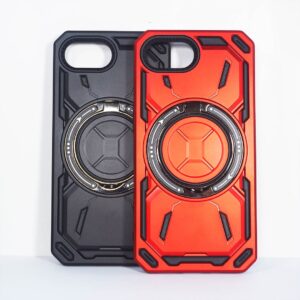 iPhone 16E - Protector fuerte de grado militar doble capa con anillo giratorio magsafe, serie Redentor